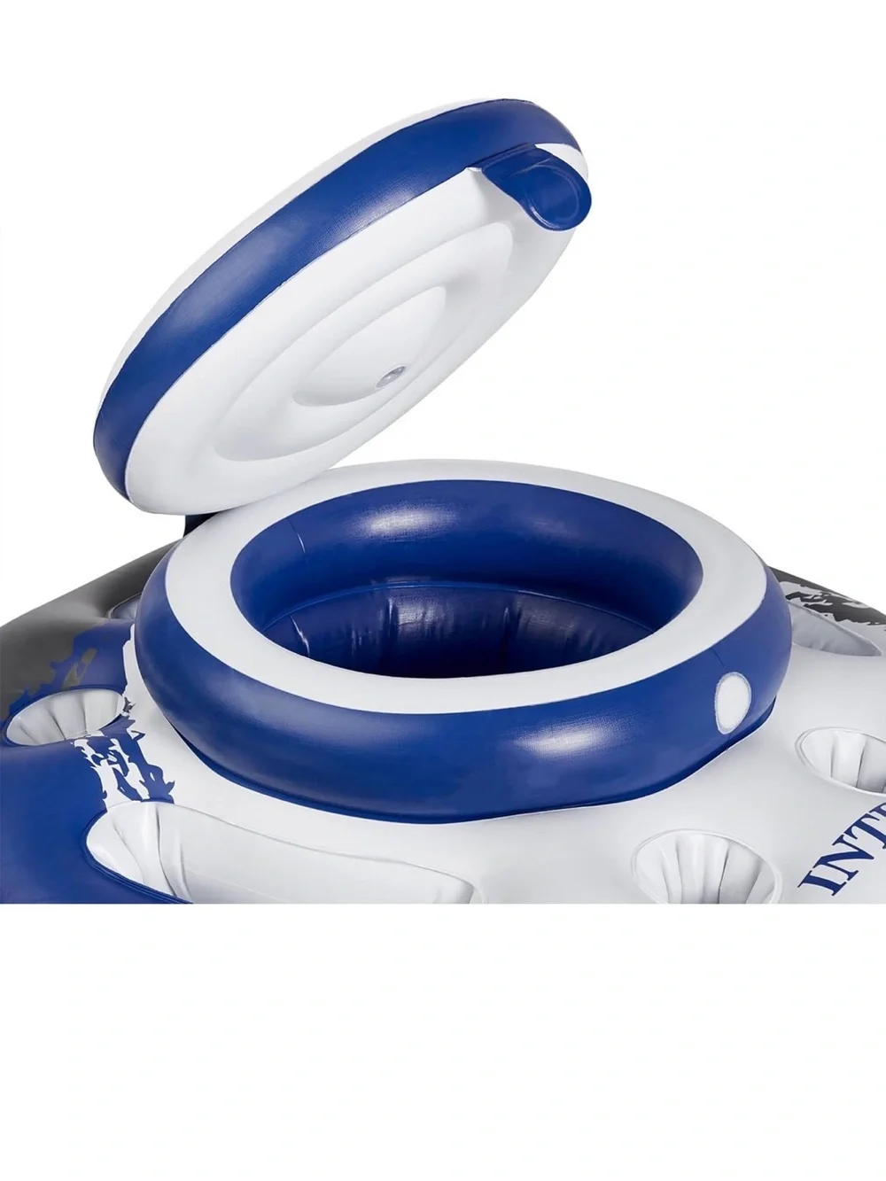INTEX Blue and White Inflatable Floating Island cooler